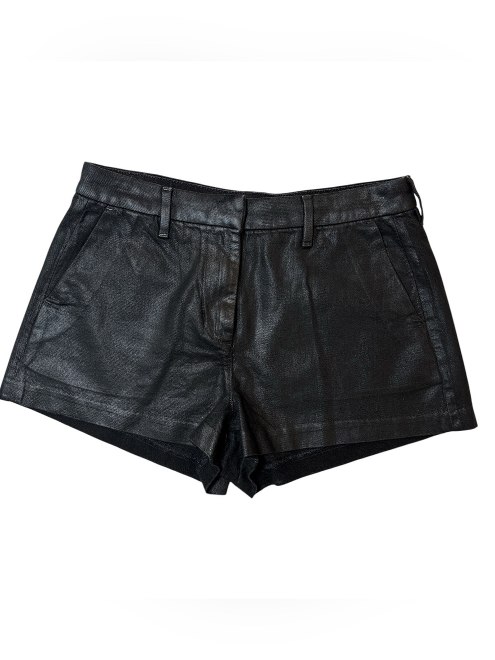American Eagle Outfitters Black Polyurethane Coated Shorts